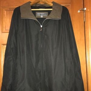 Perry Ellis Mens Microfiber Jacket, Sz XXL, Black/Brown